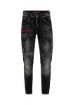 Джинсы рокового дизайна CIPO & BAXX, черный - фото