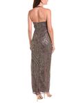 Эйдан Мэттокс Бисерное Макси Платье-Колонна Aidan Mattox, металлик - фото 2