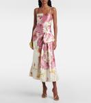 Платье миди с цветочным принтом и сборками Erdem, Dancing Carnation Cinder Rose - фото 2