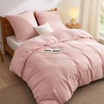 Комплект постельного белья Bedsure, 3 предмета, 220х240/80x80 см, бледно-розовый - фото