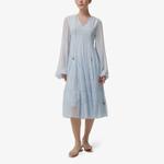 Платье миди Leem с рисунком, завышенной талией и ярусами, синий - фото 2