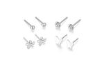 Серьги-гвоздики женские GLOIRE, Four-Piece Set - фото