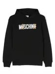 Худи с логотипом Moschino Kids, черный - фото