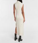 Платье миди из шерстяной смеси в рубчик Acne Studios, белый - фото 3