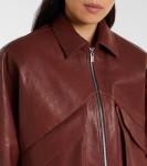 Кожаная куртка-бомбер Magda Butrym, Bordeaux - фото 4