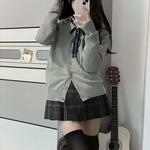 Трикотажная футболка женская Tokyo Season, серый дикий река, темно-синий - фото 7