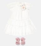 Платье из тафты с оборками Monnalisa, розовый - фото 2