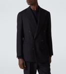 Шерстяной твидовый блейзер Saman Amel, темно-синий - фото 3