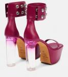 Минималистичные кожаные сандалии на платформе Rick Owens - фото 3