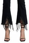 Черные джинсовые брюки с бахромой и стразами Blue B - фото 5