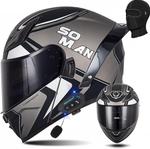 Шлем TD-Helmet FMVSS-218, черный / серый - фото