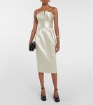 Атласное платье миди Maison Margiela, Mint - фото 2