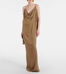 Шелковое платье с драпировкой Dandora Khaite, Toffee - фото 2