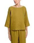 Льняной топ с лодочкой Eileen Fisher, зеленый - фото