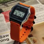 CASIO Часы Unisex YOUTH Black Watch, Silver Small Block Nylon Orange - фото 11