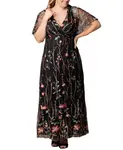 Вечернее платье с вышивкой Plus Size Embroidered Elegance Kiyonna, черный - фото