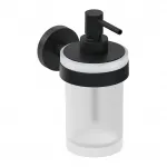 Start Дозатор мыла для стеклянной стены Cosmic, матовый черный - фото