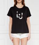 Футболка женская Liu Jo Beachwear с логотипом, черный - фото