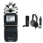 Портативный цифровой рекордер Zoom H5 2-Person Podcast Mic Kit with Handy Recorder, Mics, - фото