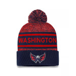 Мужская темно-синяя, красная вязаная шапка Washington Capitals Authentic Pro с манжетами и помпоном Fanatics, синий - фото