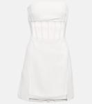 Мини-платье с сетчатой отделкой David Koma, белый - фото