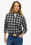 Блуза Superdry & Co Button-down blouse, Black Ecru Check/Black - фото