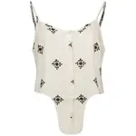 Футболка Only Caro Strap Linen Blend, бежевый - фото