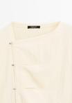 Блуза Massimo Dutti LONG SLEEVE GARMENT WITH SIDE BUTTON FASTENING, Beige - фото 6