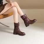 Ботильоны женские коричневые JOSINY, Коричневый (Тонкий велюр) - фото 10