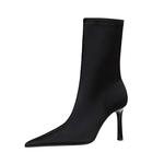 Ботильоны женские черные BIGTREE, черные+Сумка для покупок - фото