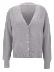 Кардиган в рубчик на пуговицах Kaos, серый - фото