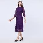 Расклешенное кружевное платье Smart And Joy, фиолетовый - фото 3