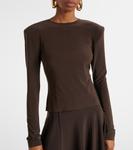 Джерси топ Norma Kamali, коричневый - фото 5