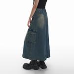 Джинсовая длинная юбка Women's NEVER RULE, vintage - фото 3