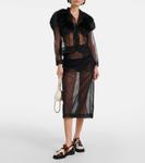 Юбка-карандаш из прозрачного тюля Simone Rocha, черный - фото 2