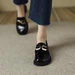 Лоферы женские черные/хаки FMM - фото 3