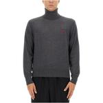 Свитер с вышитым логотипом Ami Paris AMIPARIS, серый - фото