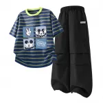 Детская спортивная футболка с круглым вырезом Disney, hello синий золото+dihu long hook-and-loop sea mist фиолетовый - фото 7