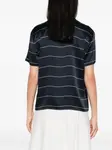 Полосатый топ с короткими рукавами Vince, синий - фото 4