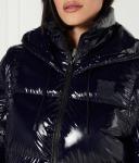 Пуховик женский Pinko короткий с капюшоном, синий - фото 4