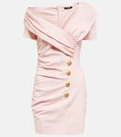 Асимметриальное мини-платье с драпировкой Balmain, 4ao Rose Clair - фото