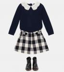 Клетчатые шорты из букле Tartine et Chocolat, Marine - фото 2