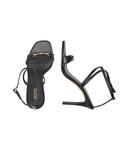 Кожаные босоножки на высоком каблуке Лена Michael Kors, черный - фото 4