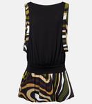 Мини-платье из собранного джерси Marmo Pucci, Nero - фото