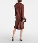 Блузка из твила с оборками Tom Ford, Pine Bark - фото 3