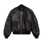 Куртка Stussy Leather Built Bomber 'Black' - фото