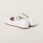 Атласные балетки Miu Miu, белый - фото 3