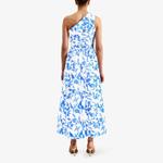 Платье макси Ro&Zo Aubrey из хлопка с принтом листьев, синий - фото 3