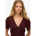 Платье Superdry Print Button Tea short sleeve midi, красный - фото 5