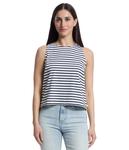 Топ Lilla P Mixed Media Tank, цвет Dark Navy Stripe - фото